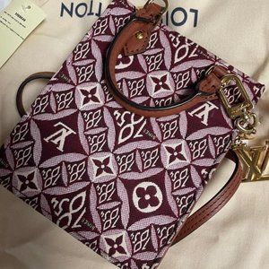 COPY - Louis Vuitton Bordeaux Monogram Jacquard Since 1854 Petit Sac Plat Gold …